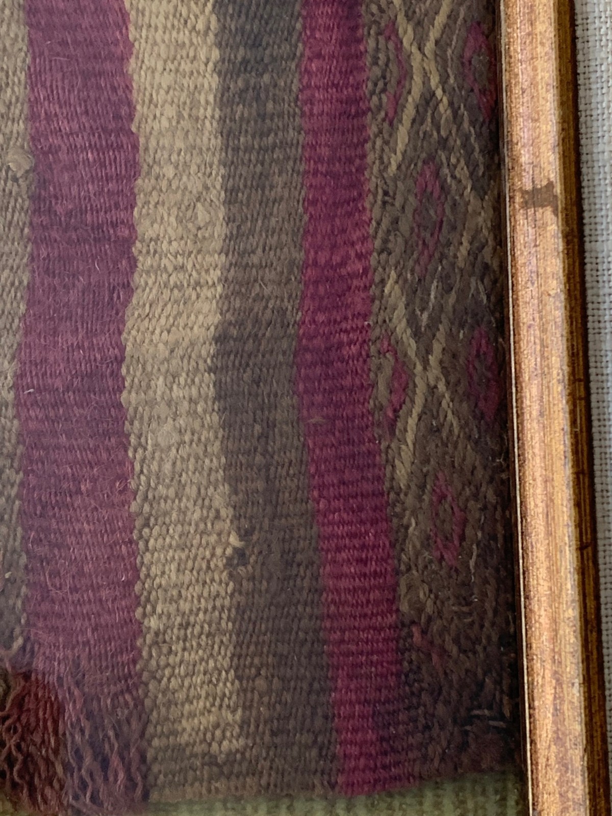 Framed Pre-Columbian Textile Peru Chancay Circa 1000-1470