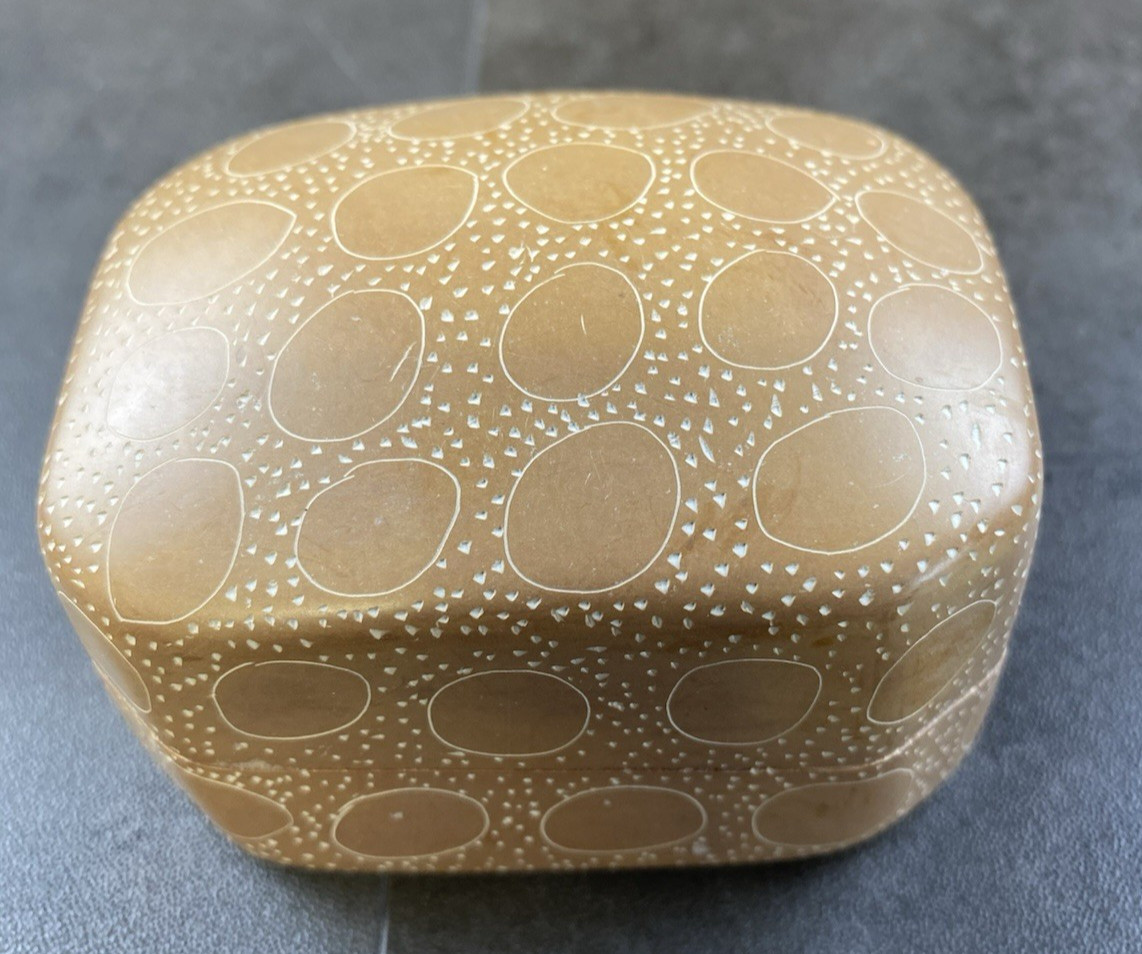 Soap Stone Keepsake Box/Trinket Hand Painted & Made in Kenya