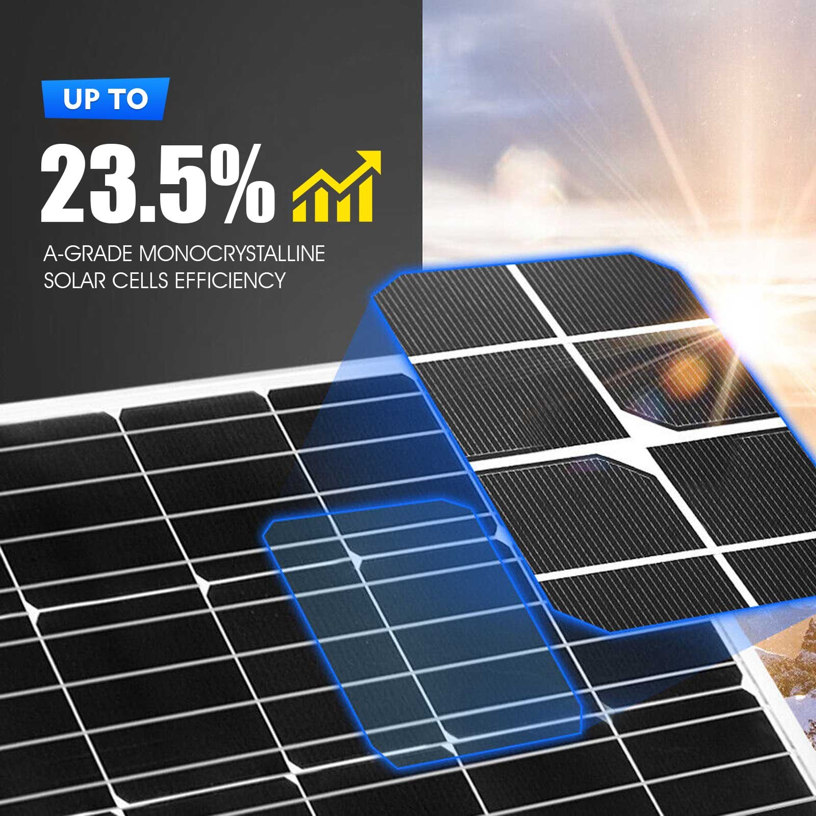 200W Solar Panel 12V Mono Solar Module PV Panel Caravan Camper Off-Grid System