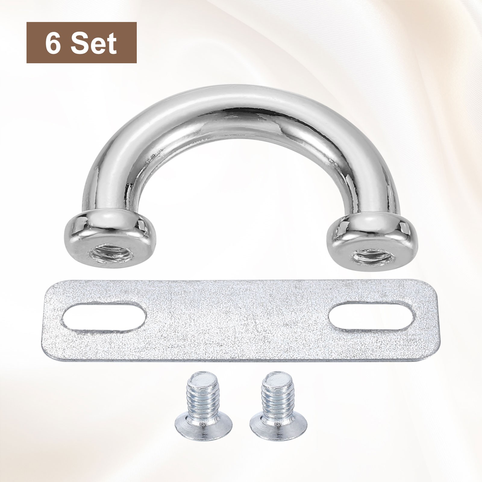 6 Pcs Arch Bridge Buckle, Metal D-Ring Connector 26x14x4mm, Silver