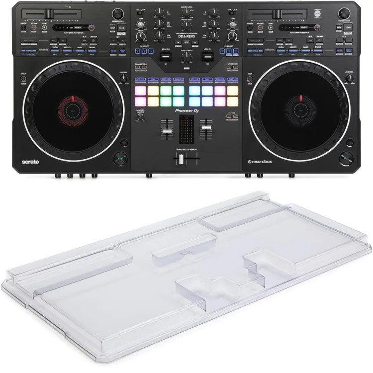 Pioneer DJ DDJ-REV5 4-deck DJ Controller with Decksaver Cover