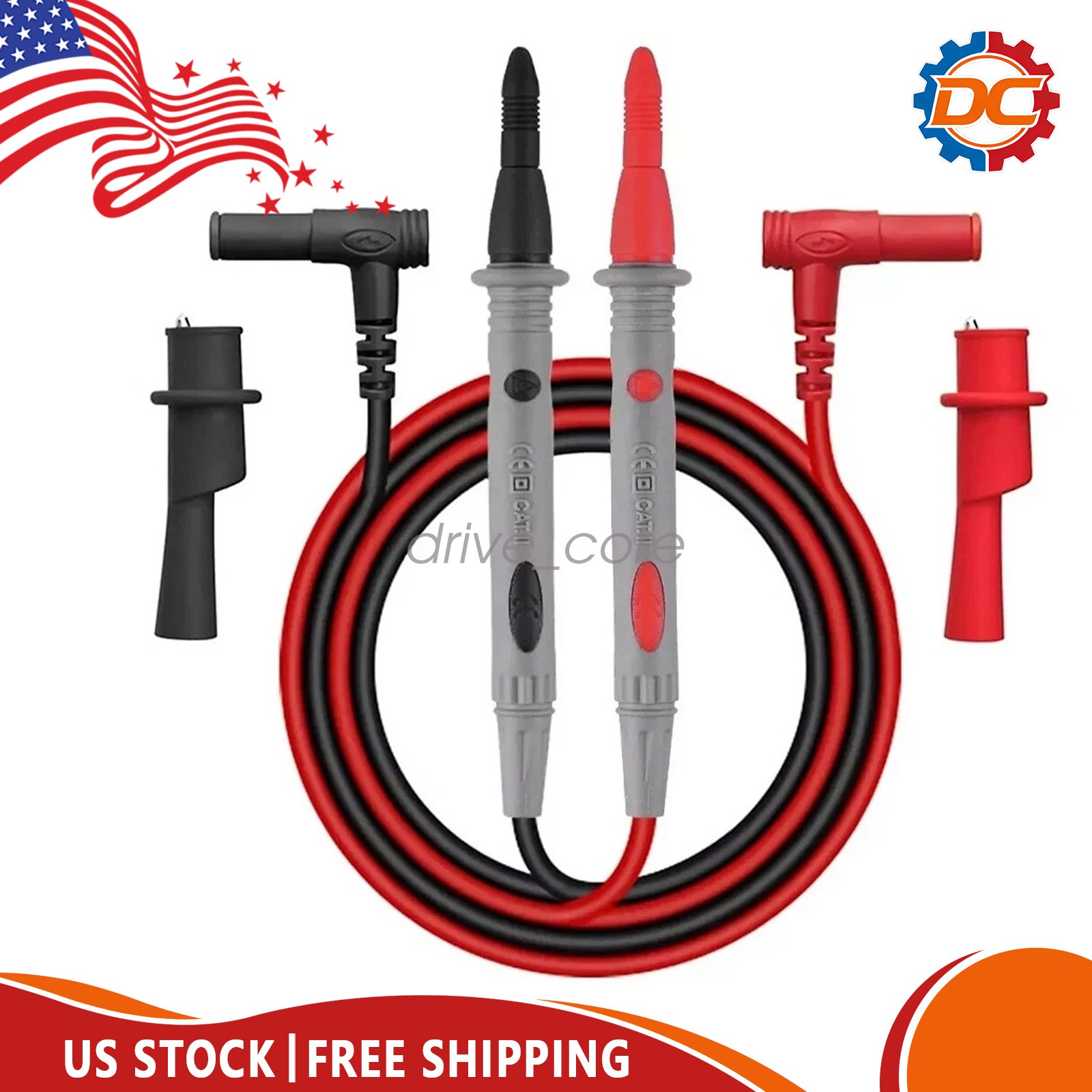 Multimeter Test Leads for Fluke Meter Electrical Alligator Clip Probes 1000V 20A