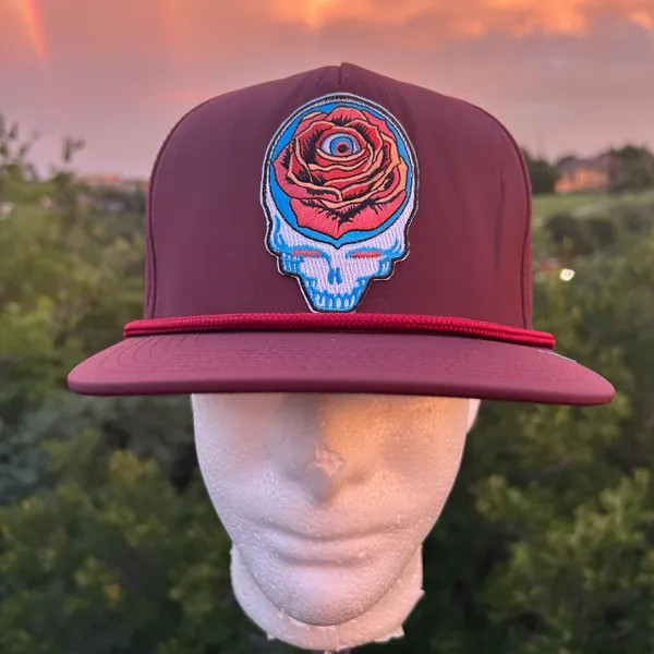 Grateful Dead "Rosy Eye Stealie" Hybrid Rope Hat - Brick Red