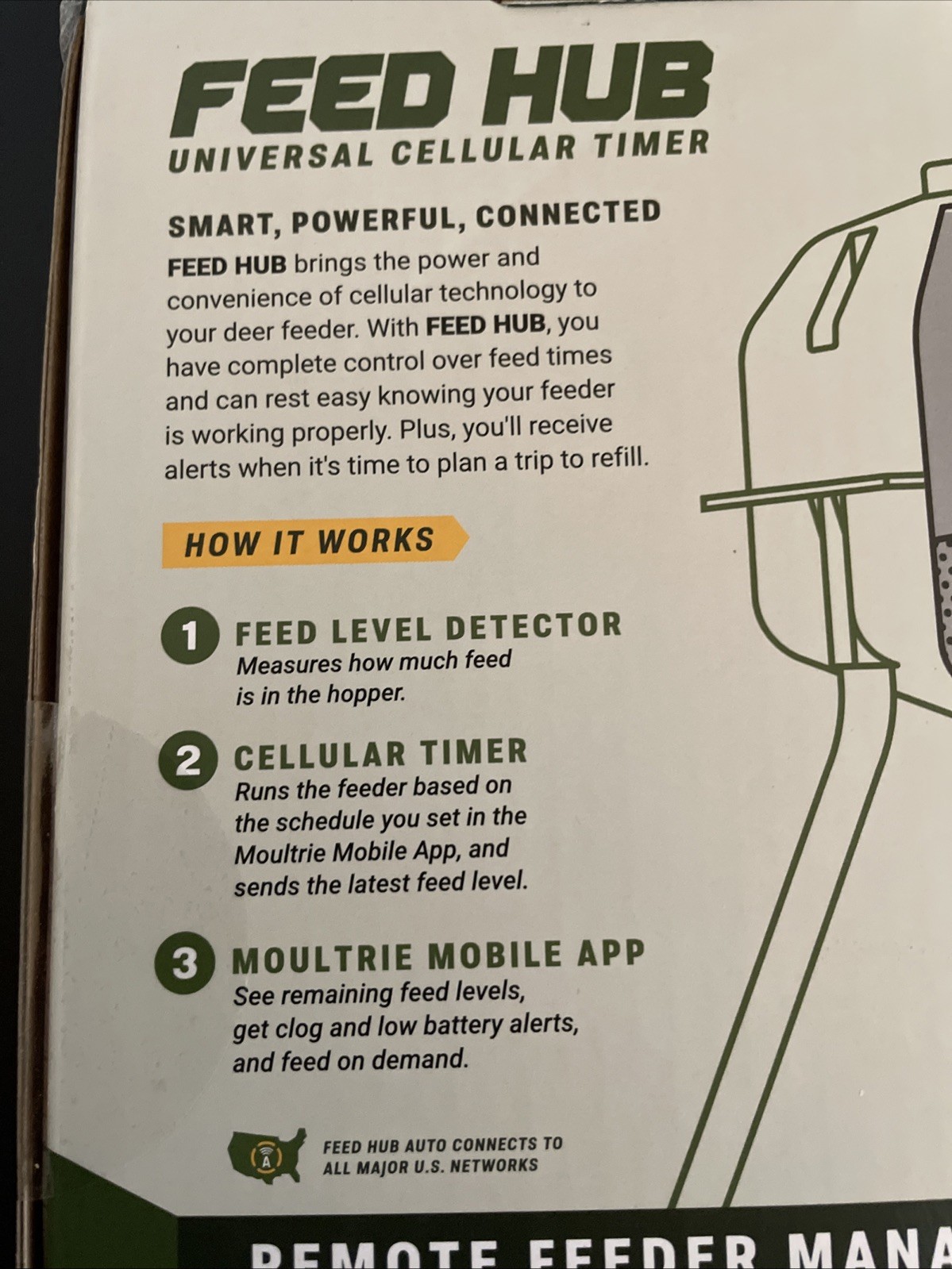 Moultrie Mobile Feed Hub Universal Cellular Timer Sealed