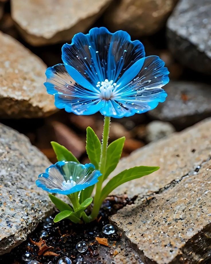Digital Image Picture Wallpaper Background Desktop Art Blue Green Flower! $0.99