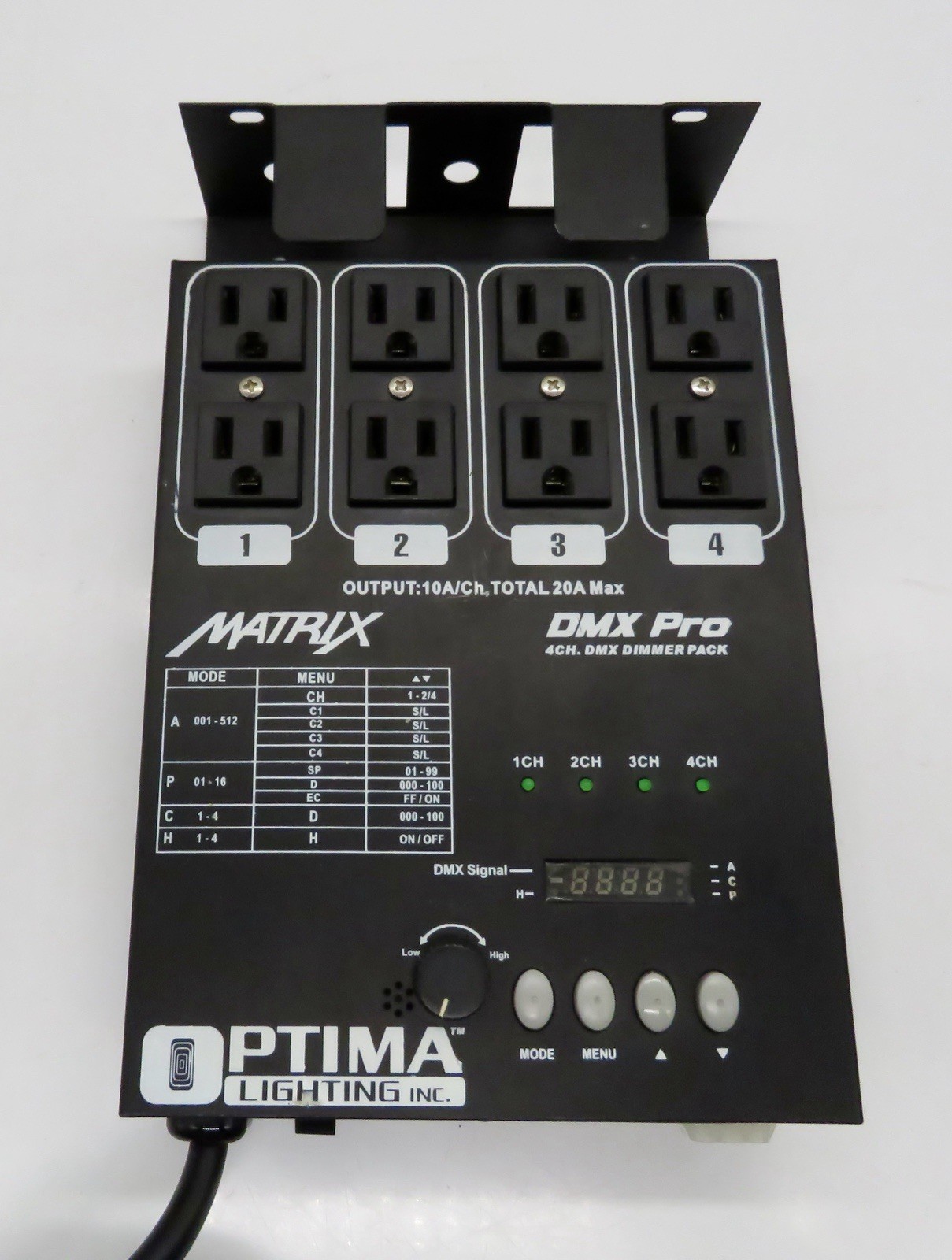 Optima Lighting Matrix DMX PRO+ 4-Channel Dimmer Pack