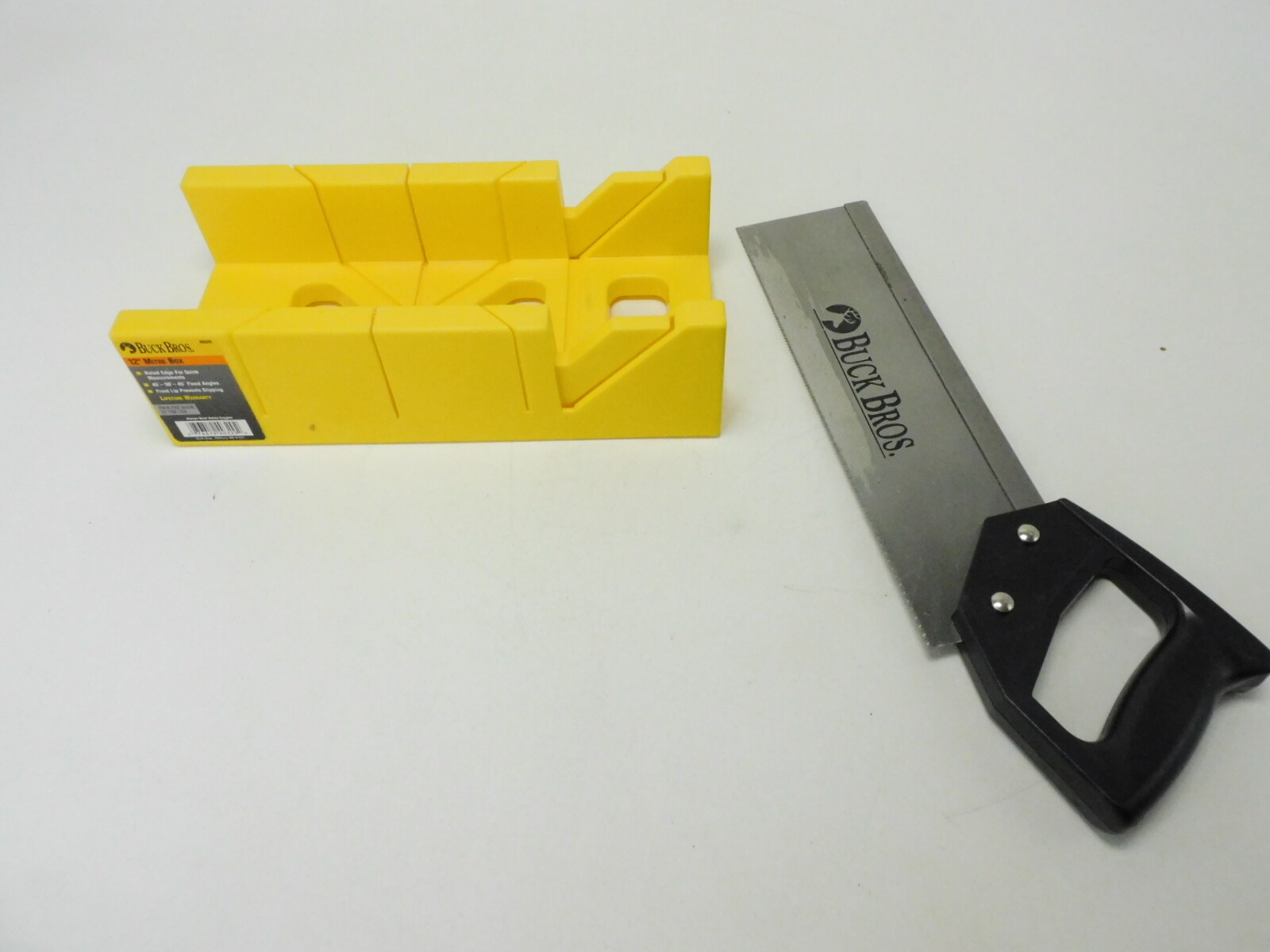 Buck Bros. 12 inch Miter Box 40329 with Buck Bros. Serrated Saw Ruled Edge