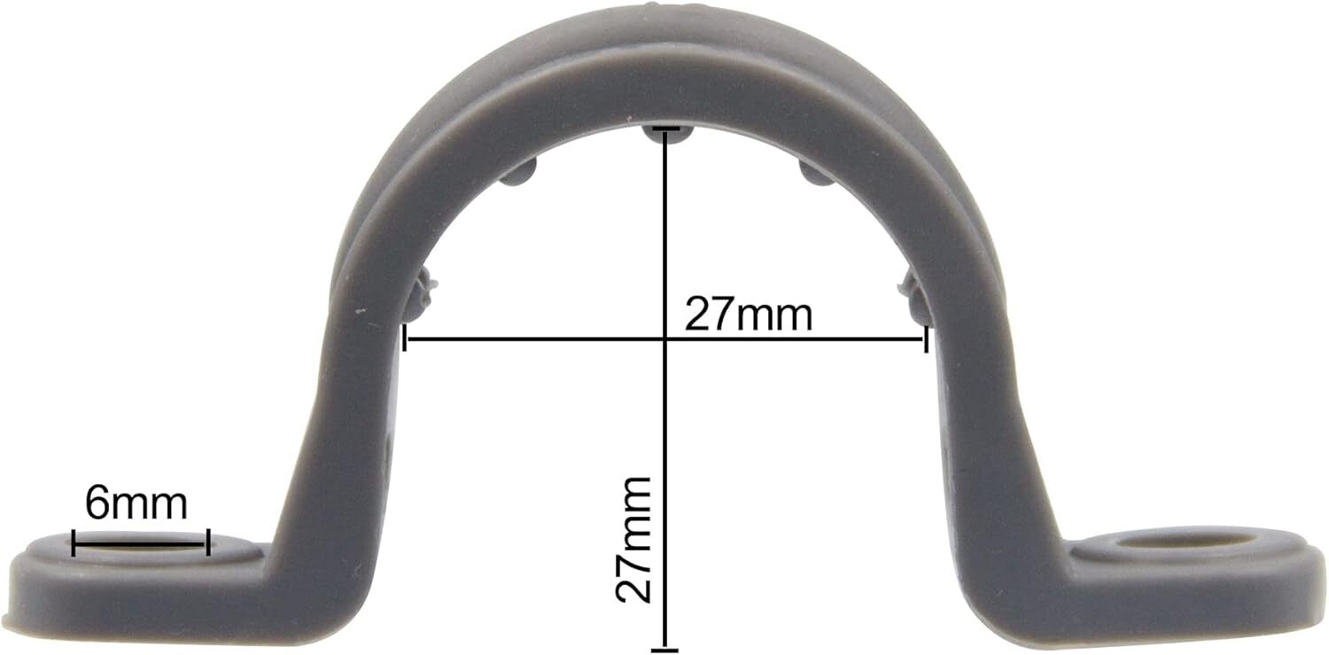 ISPINNER 50pcs 3/4 Inch PVC Pipe Straps, 2 Holes Plastic Inch, Grey