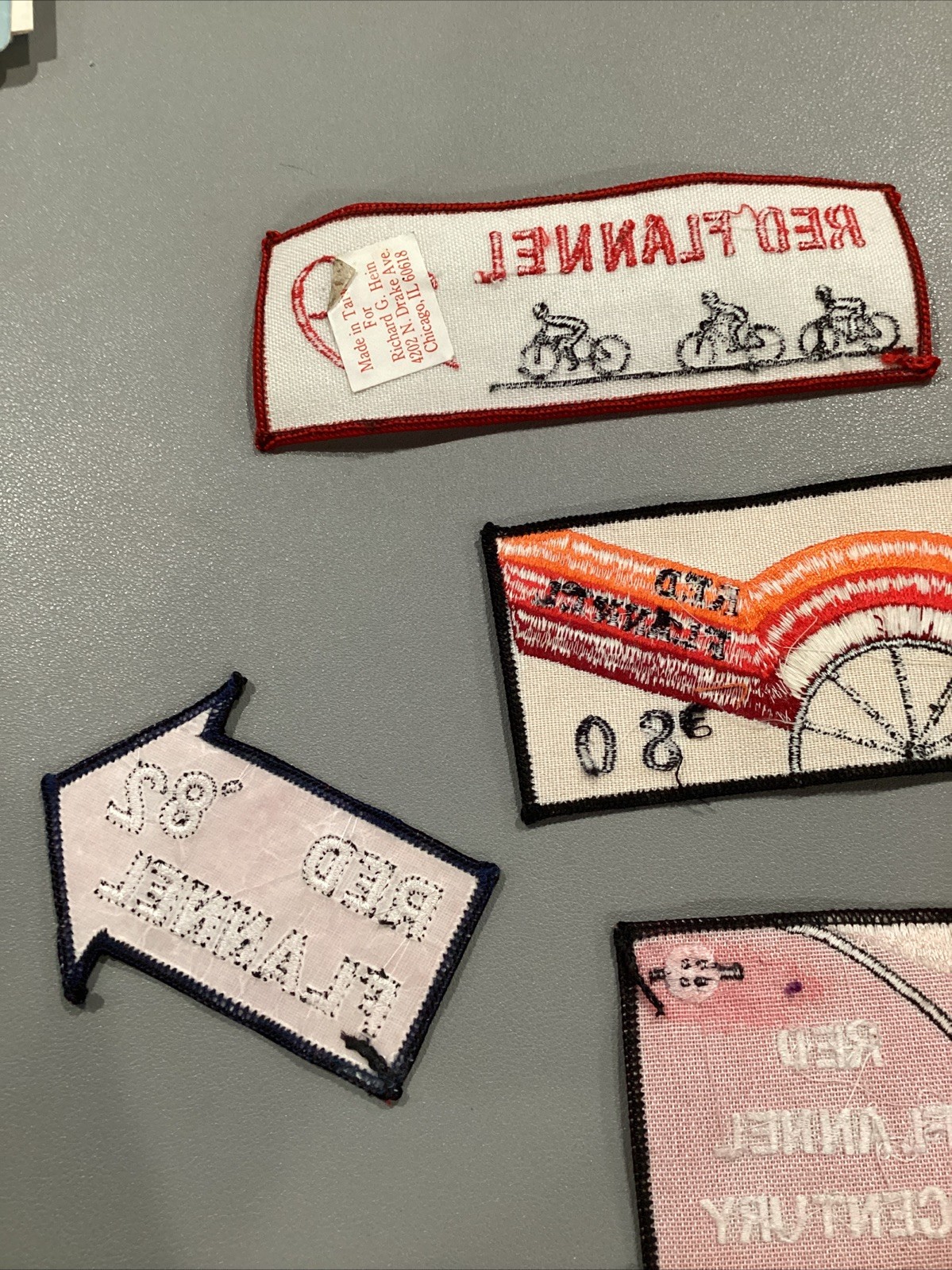 1979, 1980, 1981, 1982 Red Flannel 4 Cycle Biking Patch Lot