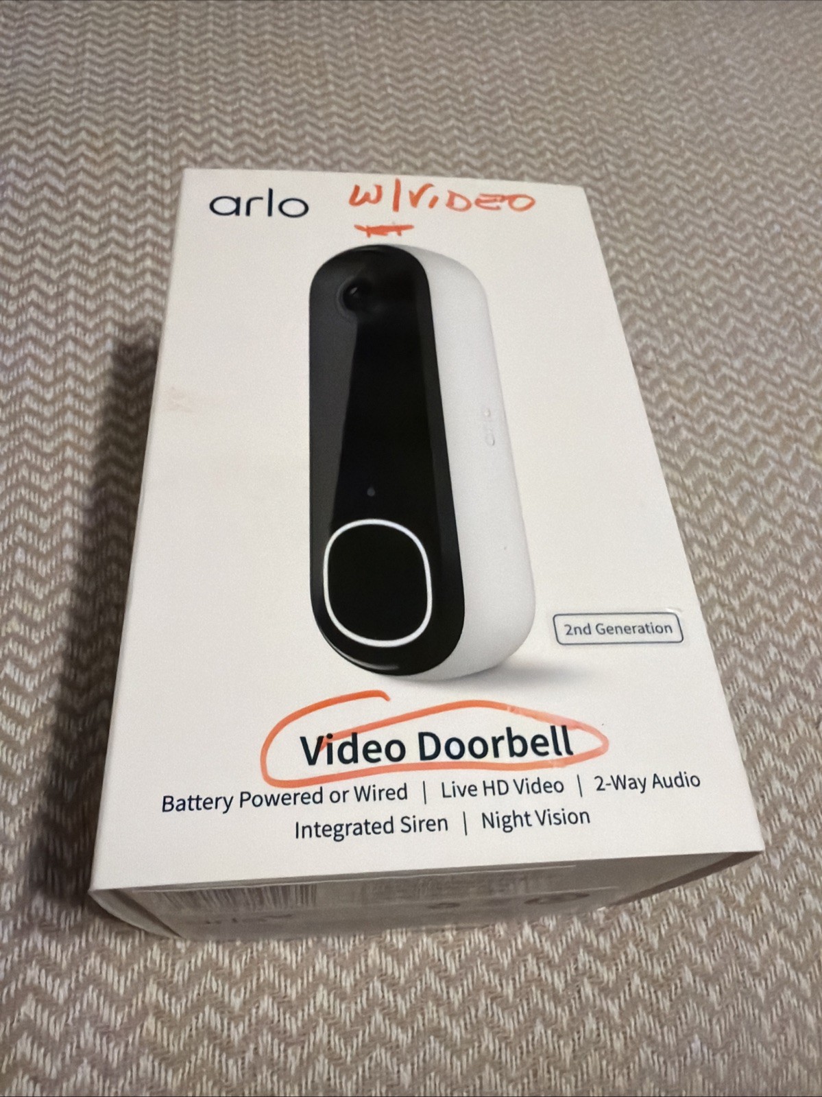Arlo Video Doorbell HD 2nd Generation 1080p Battery AVD3001-100NAS NEW Sealed🔥