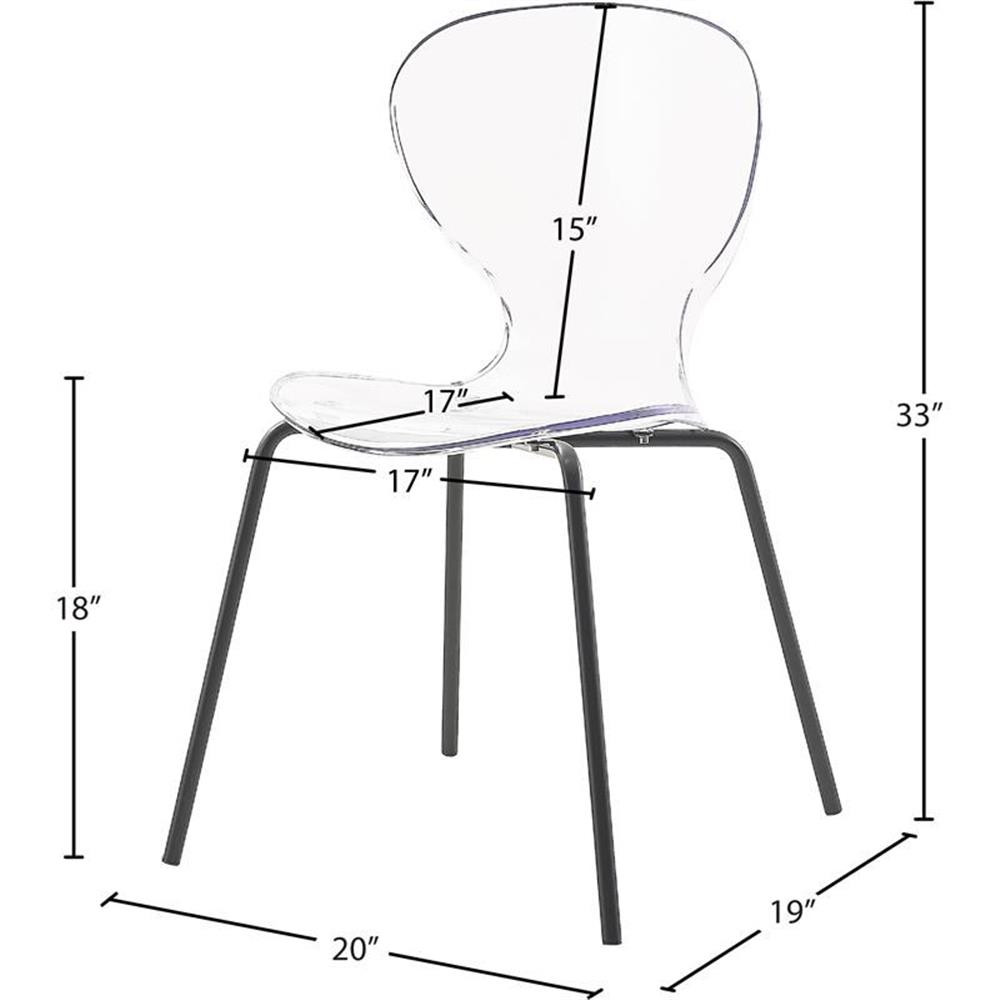 Meridian Furniture Clarion 18"H Metal Dining Chair in Matte Black (Set of 2)