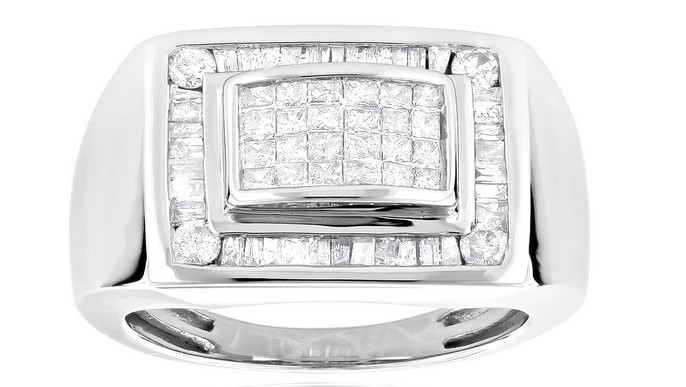 1.4CT Baguette & Princess Cubic Zirconia Men's Fashion Elegant & Classy Ring