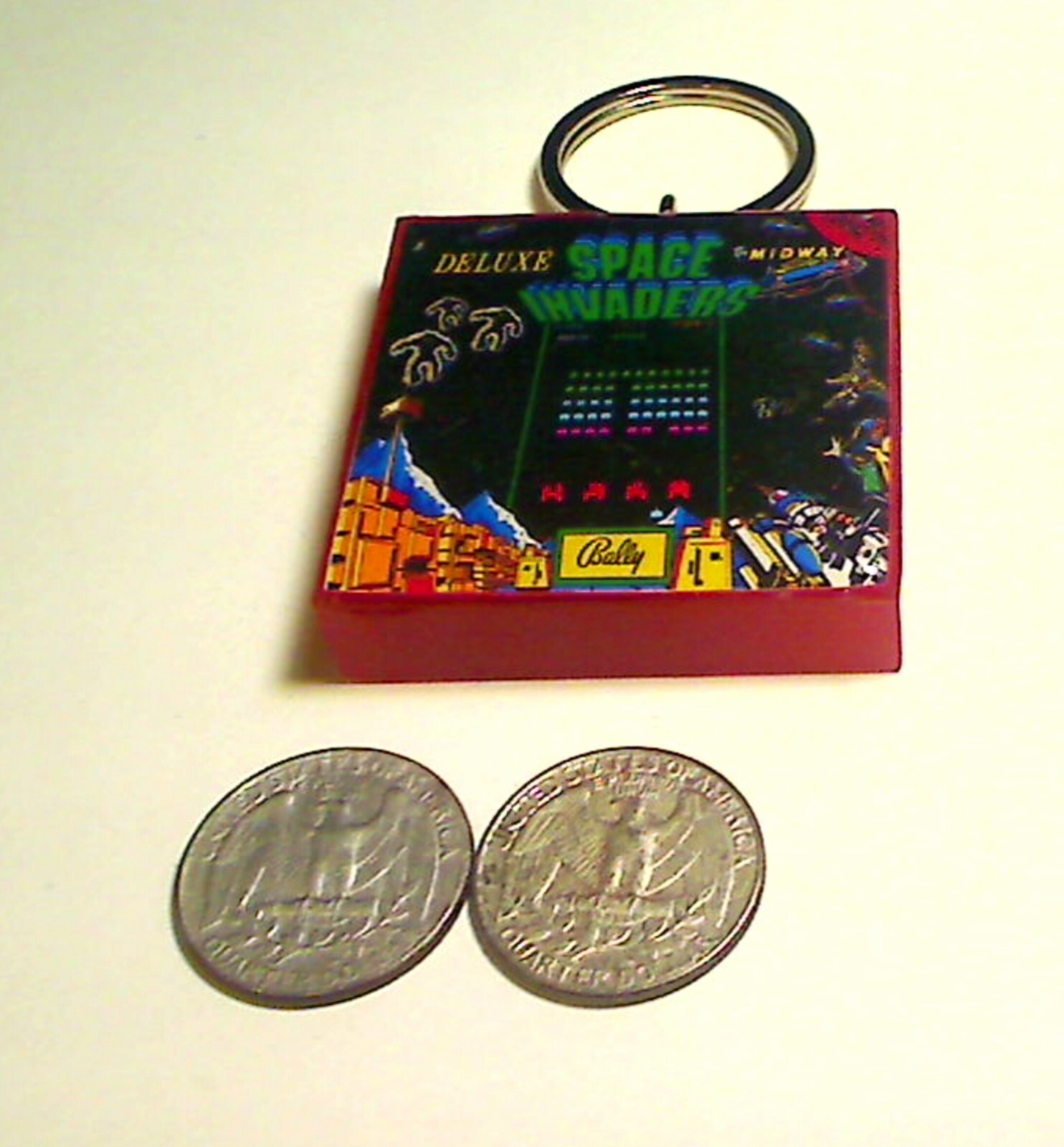 Space Invaders Deluxe Arcade Coin Door accessory Keychain