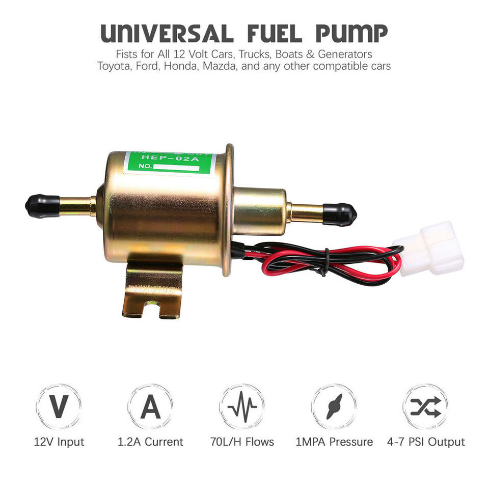 HEP-02A Inline Universal 12V Low Pressure Gasoline Diesel Electronic Fuel Pump