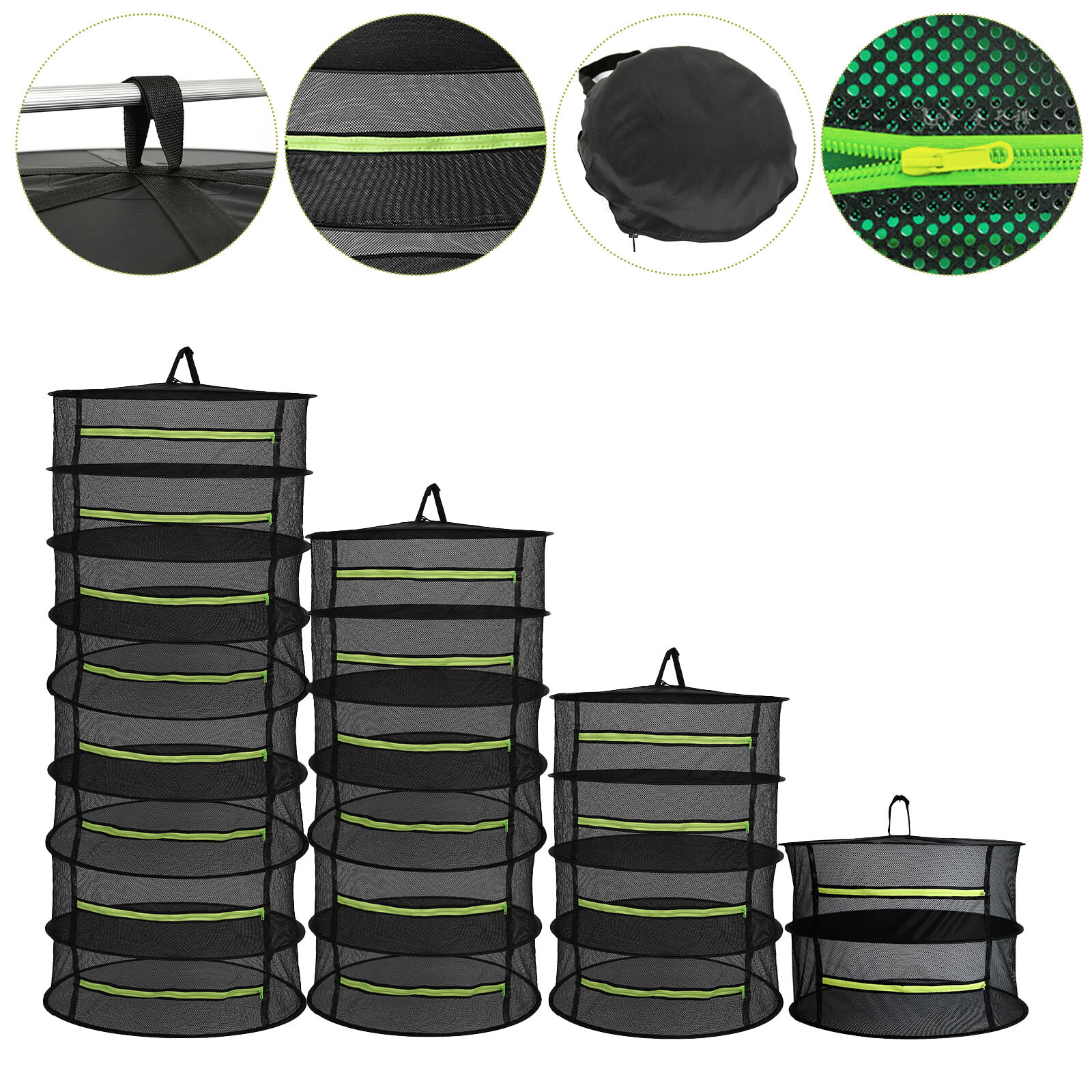 New Layers Drying Net for Herbs Hanging Basket Folding Dry Rack Dryer Bag Mesh