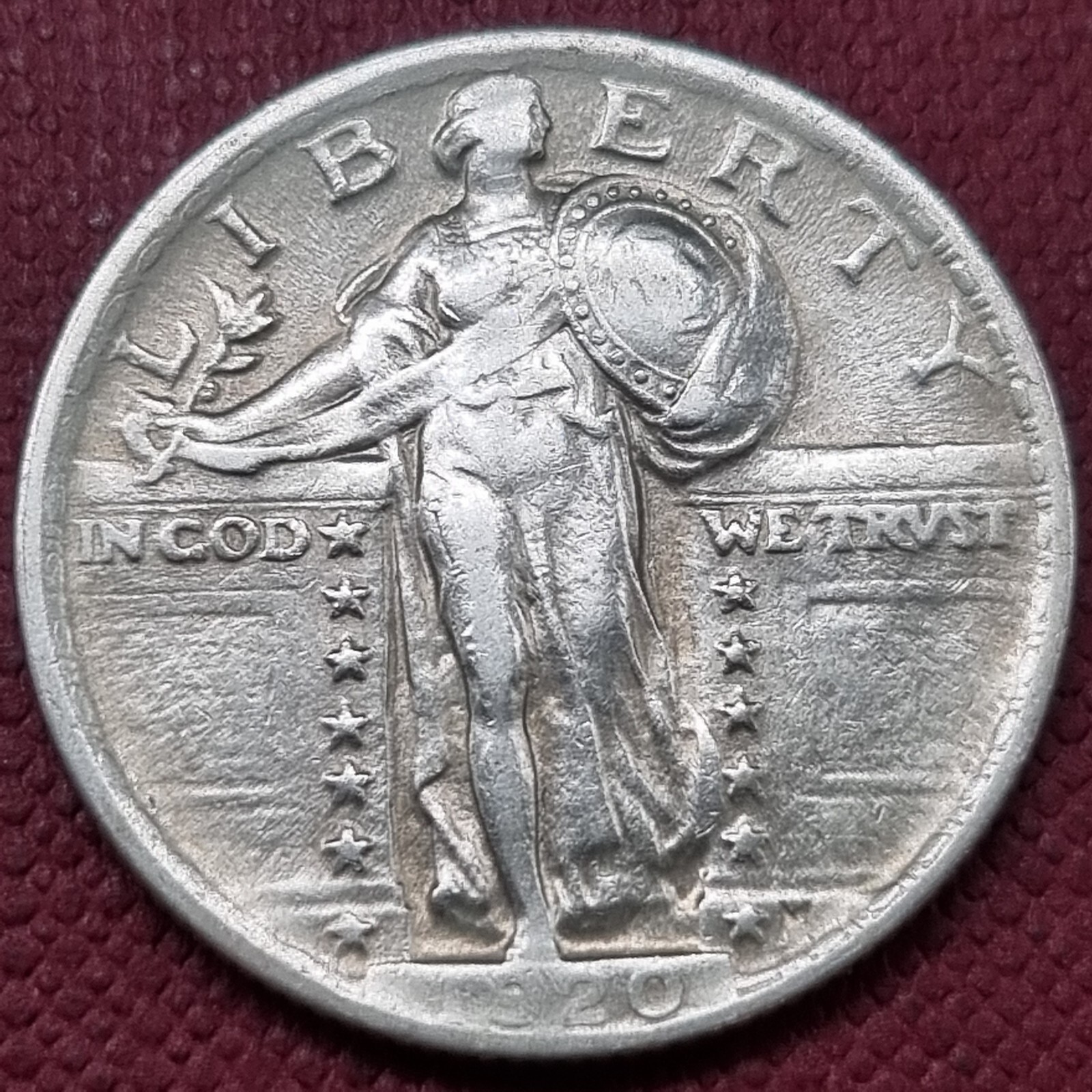 1920 Standing Liberty Quarter 25c Higher Grade AU + #67004