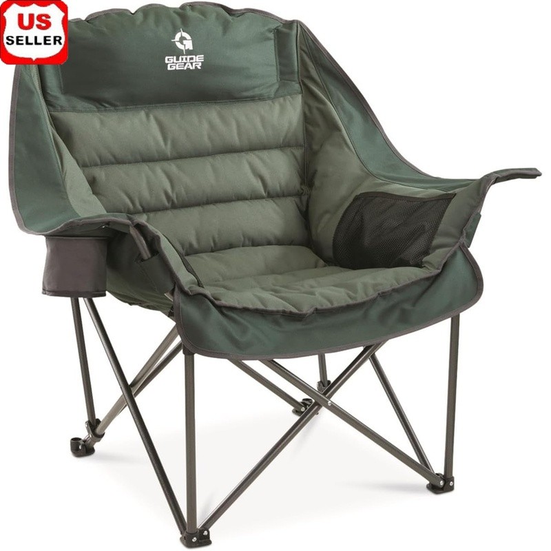 Oversized Portable Camping Chair W/ High Loft Padding & 400lb Capacity New