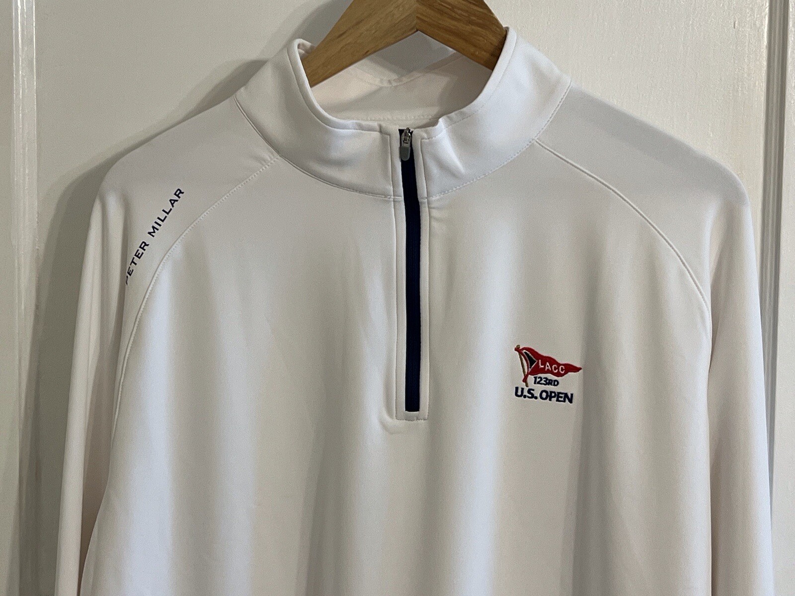 2023 U.S. OPEN LACC PETER MILLAR WHITE GOLF PULLOVER SIZE XL NEW