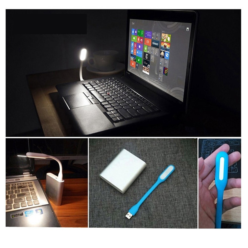 1pc White Mini USB LED Light Reading Lamp Computer Laptop Desk Portable Flexible