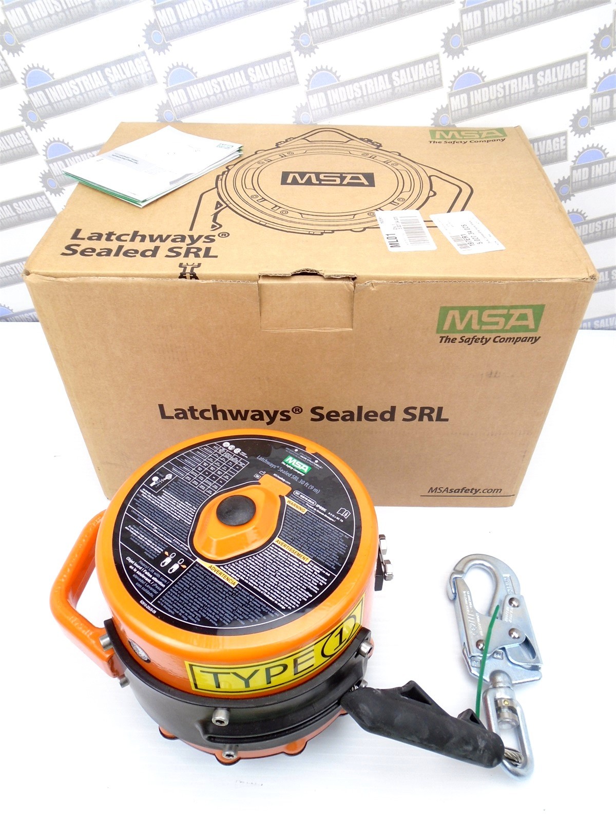 MSA - 62810-00US - LATCHWAYS 30ft Sealed 310 lb SELF-RETRACTING LANYARD - (NEW)