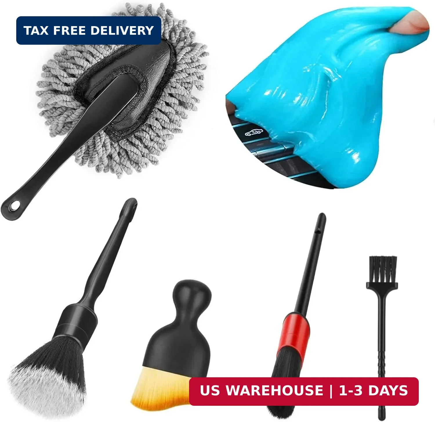 Fitosy Car Interior Duster Detail Brush Cleaning Gel Kit, Dust Remover | Slime P