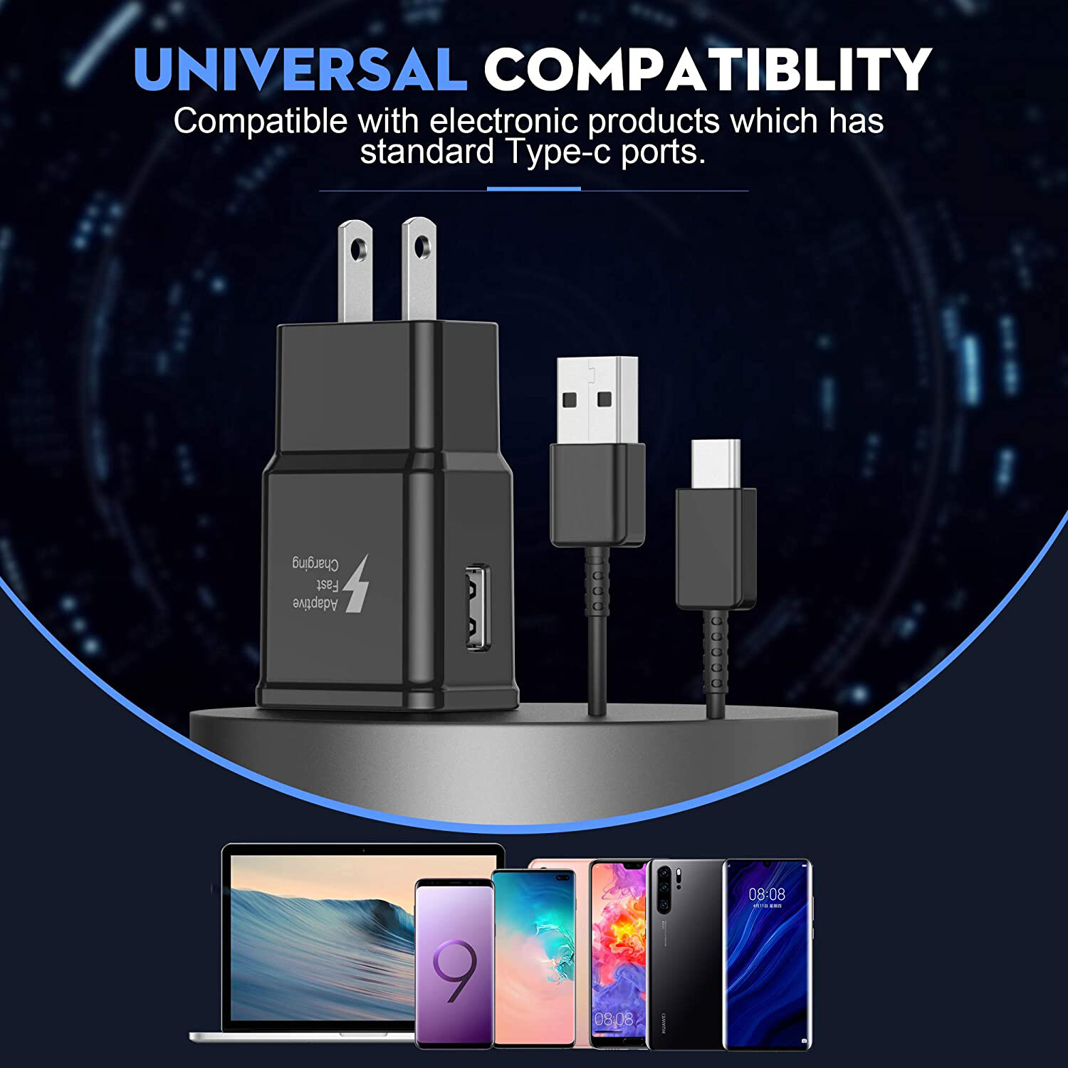 Original Samsung Galaxy S10 Note10 S8 S9 Plus Fast Wall Charger OEM Type-C Cable