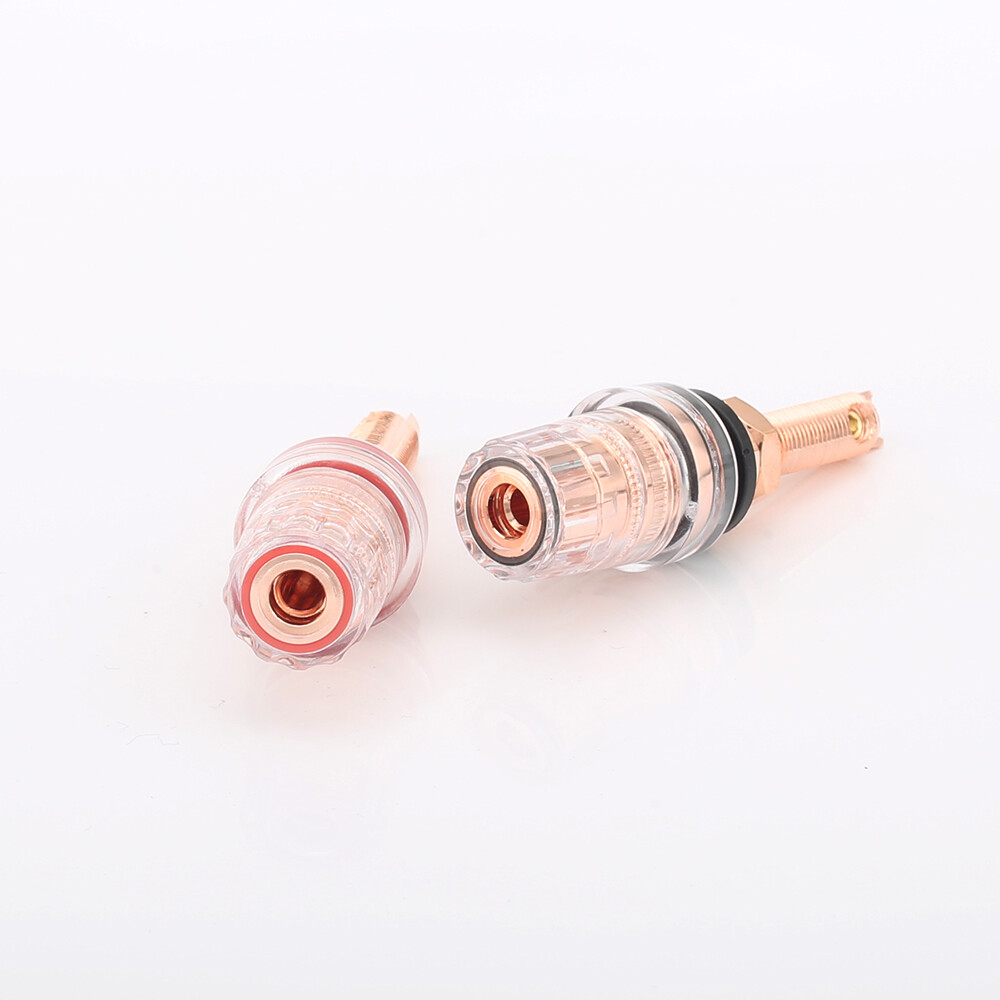 4Pcs Pure Copper Long Thread HiFi Speaker Female Terminal Binding Post Socket