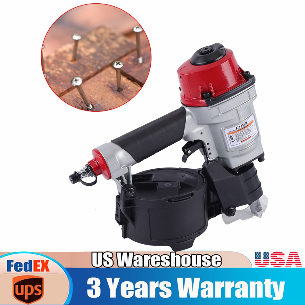 CN55 Pneumatic Coil Siding Nailer Industrial Portable Nail Gun 75psi-100psi