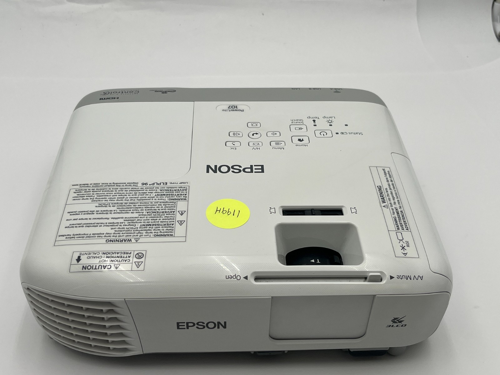EPSON POWERLITE 107 3LCD XGA 3500 LUMENS HDMI PROJECTOR  - 1199 LAMP HRS
