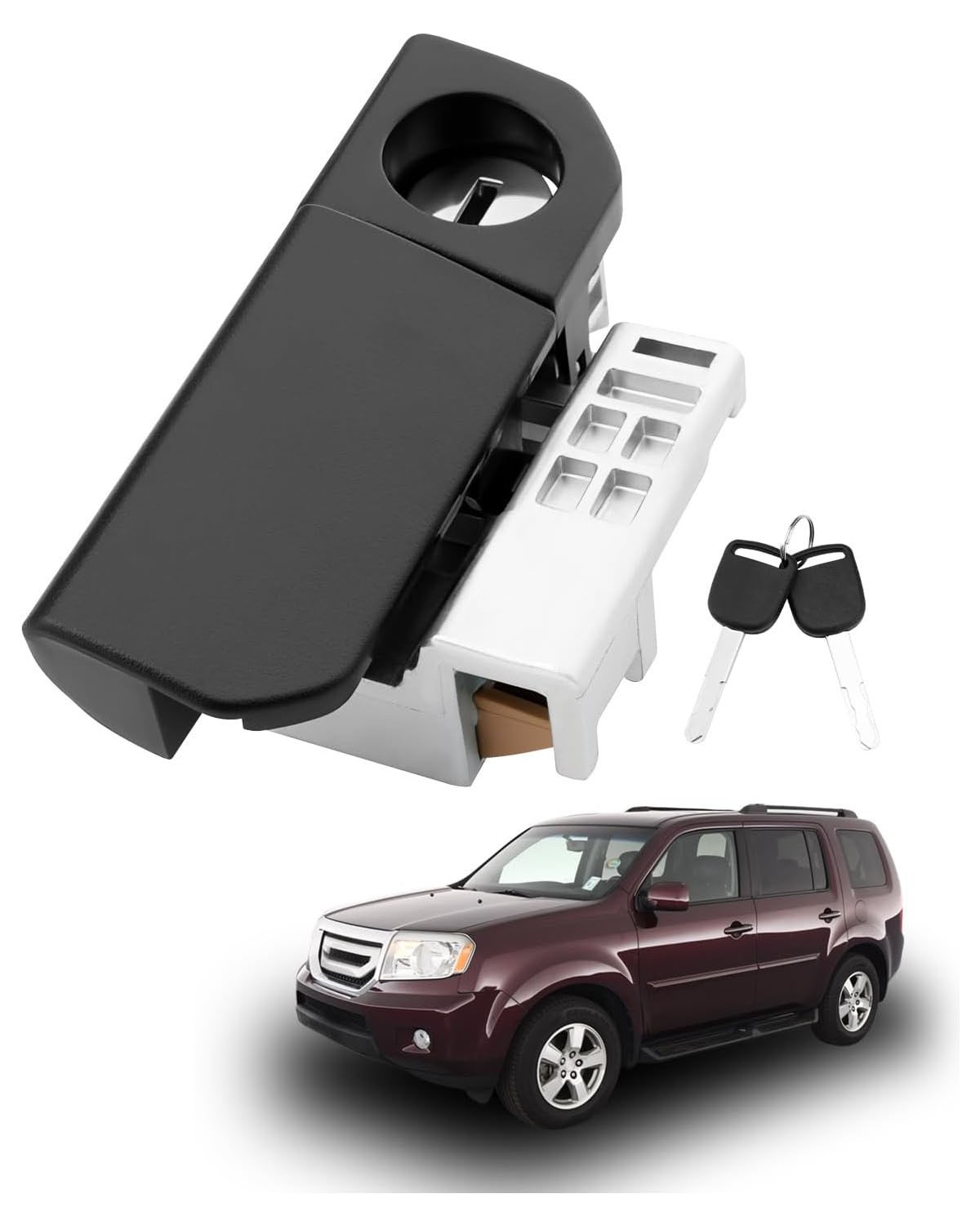 Glove Box Latch Handle Glovebox Lock Cylinder Assy For 2009-15 Honda Pliot Black
