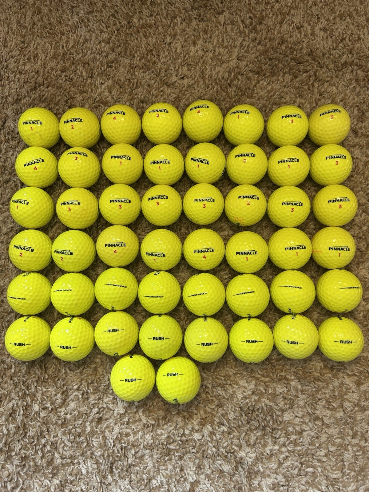 50 Mint Yellow Pinnacle Rush/Distance Golf Balls