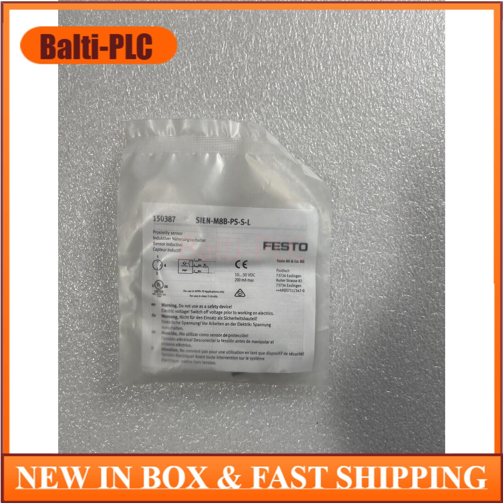 US FREE TAX New FESTO SIEN-M8B-PS-S-L 150387 PROXIMITY SENSOR