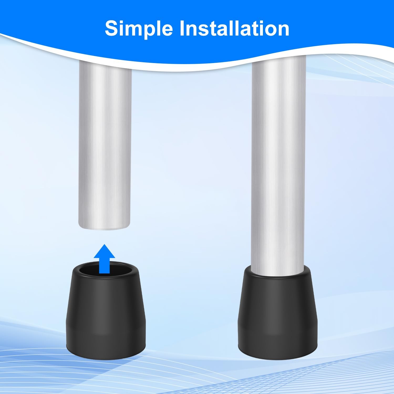Walker Tips (8-Pack), 1 Inch Feet Caps for Walker, Heavy Duty Rubber Tips for...