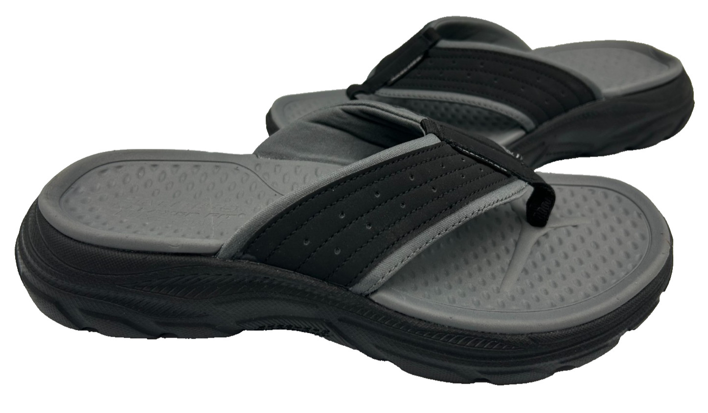 Skechers Men's Relaxed Fit Revolted SD Mavis Slip On Sandal Blk/Gray Size:8 147Q