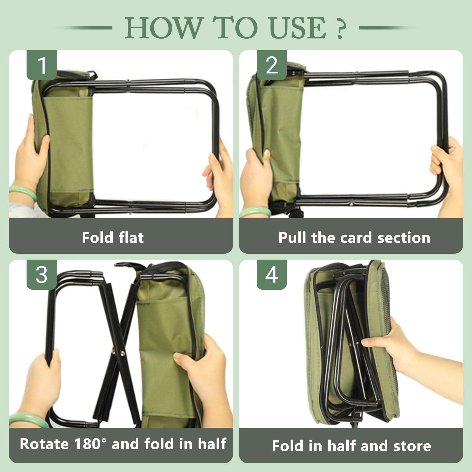 Nicerice Portable Foldable Backpack Stool,Tiny Foldable Stool which can Turne...