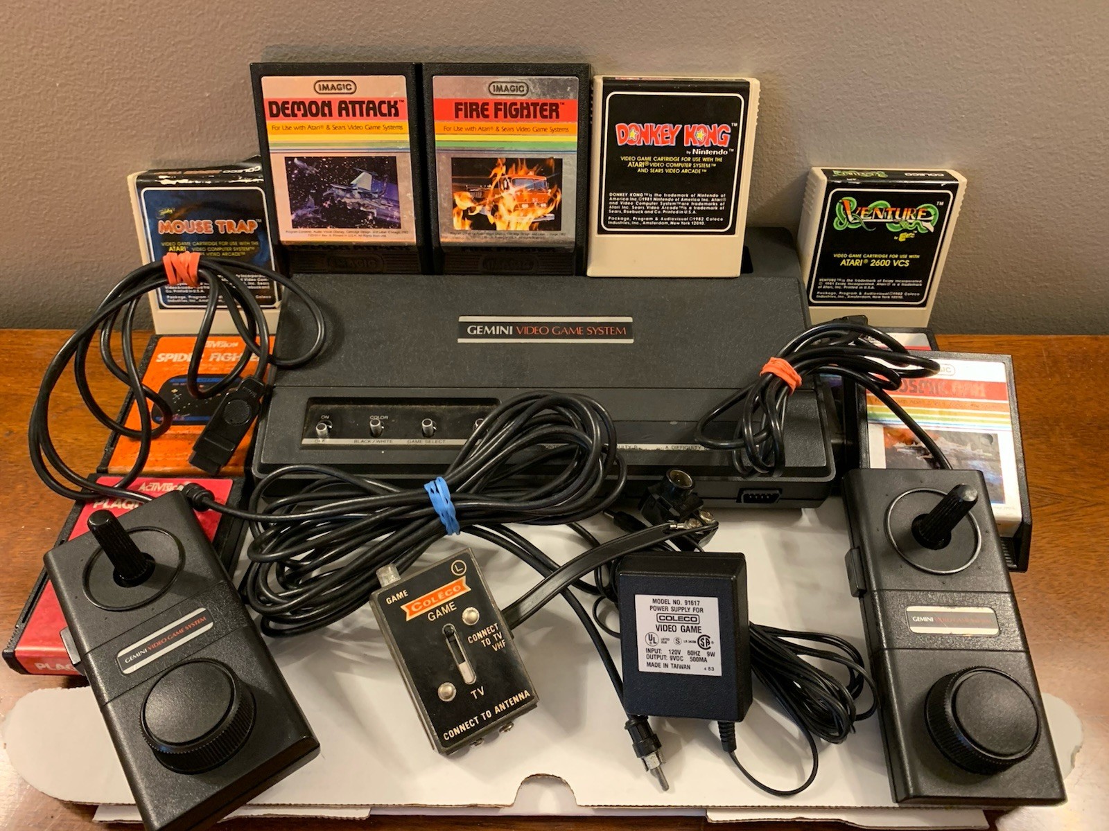 Coleco Gemini System | Console & Cords | 2 Controllers | 9 Games | Tested (Read)