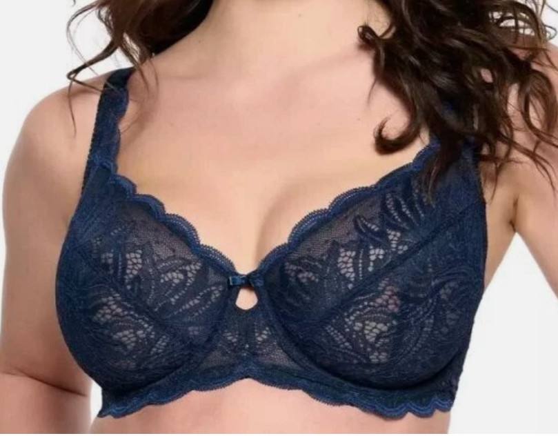 NEW Paramour Women's Peridot Unlined Lace Bra Blue Indigo Size 36G