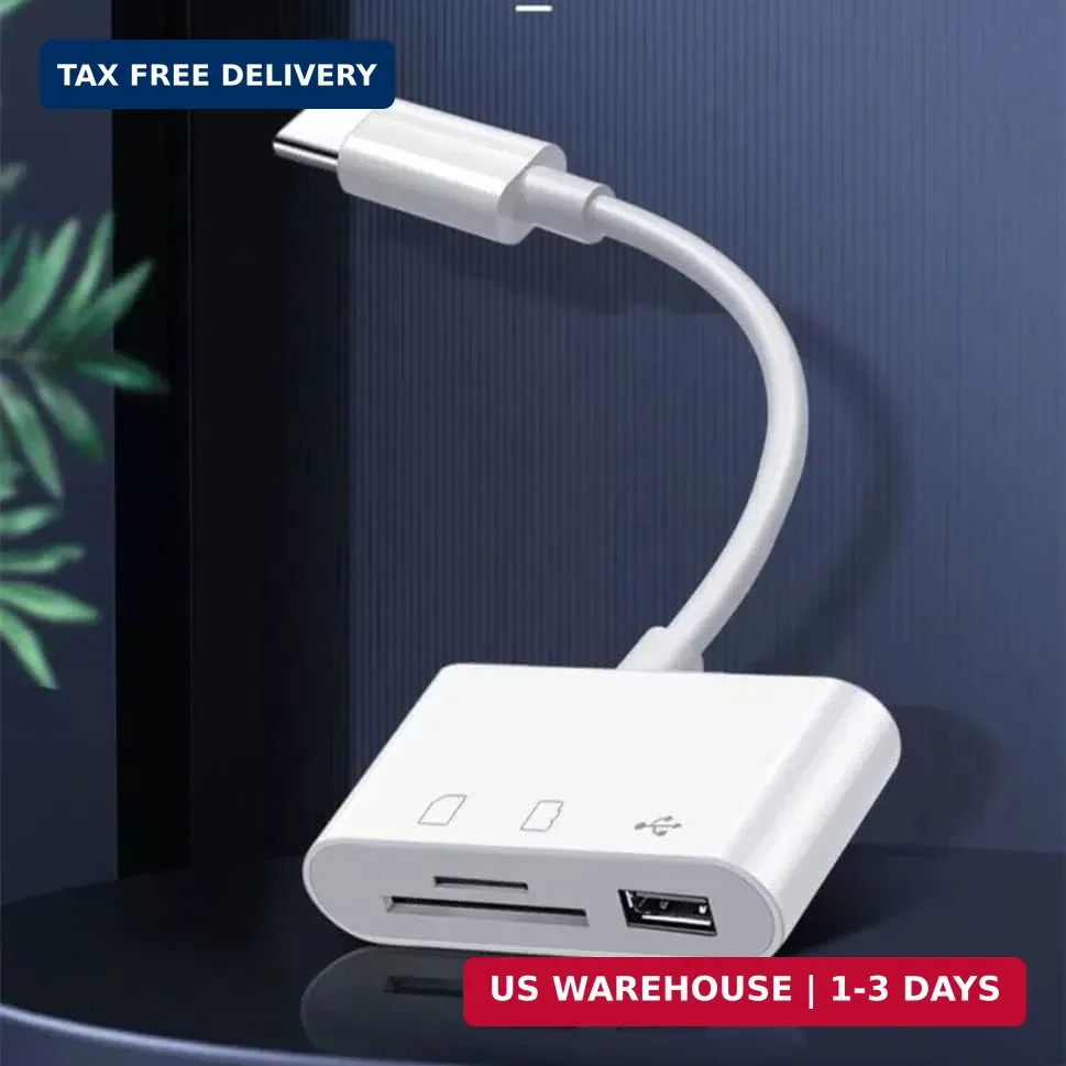 USB C SD Card Reader, USB C to Micro SD TF Memory Card Reader, 3-in-1 USB Camera