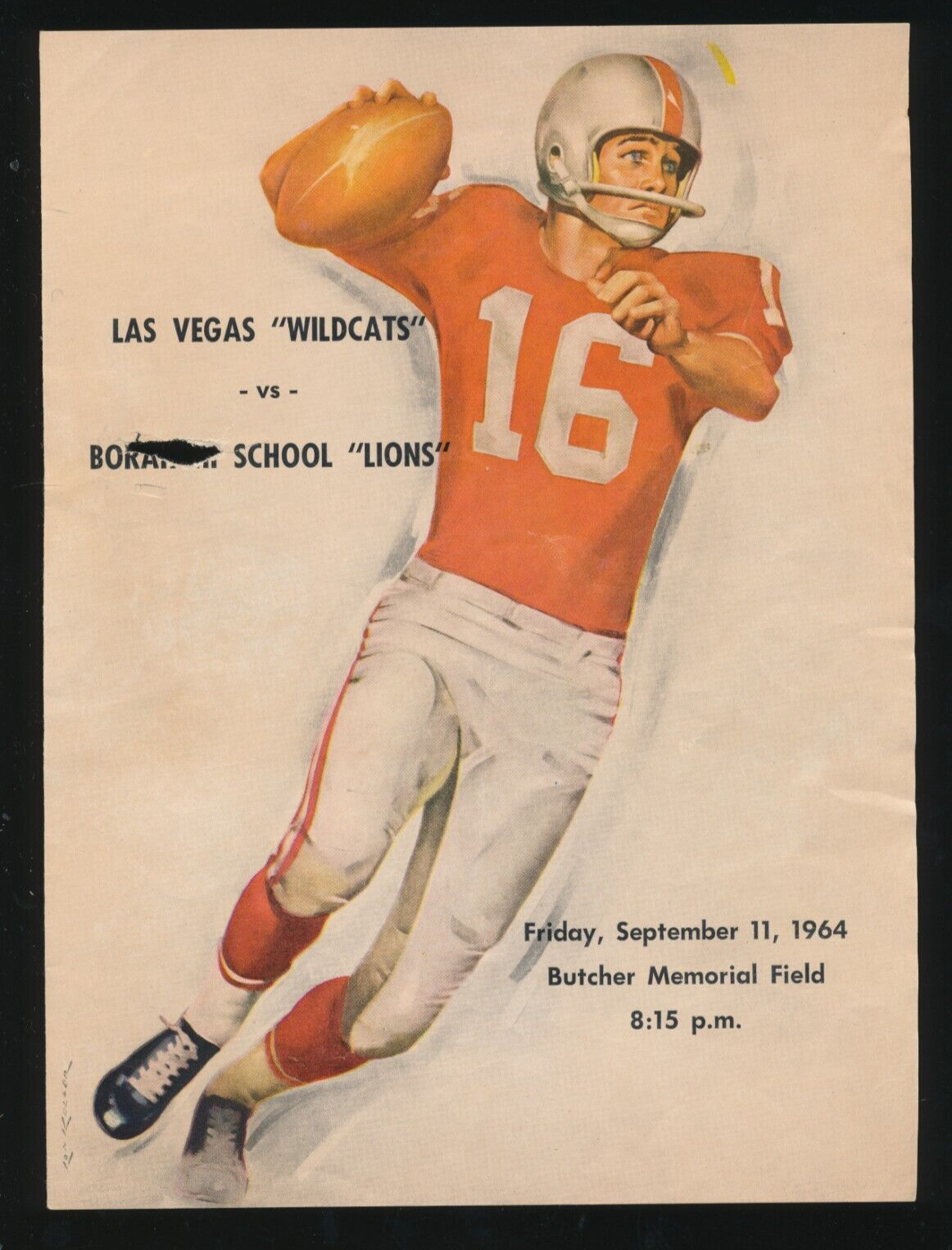 Las Vegas NV Wildcats Highschool Vs Borah Lions Boise ID 1964 Butcher Memorial