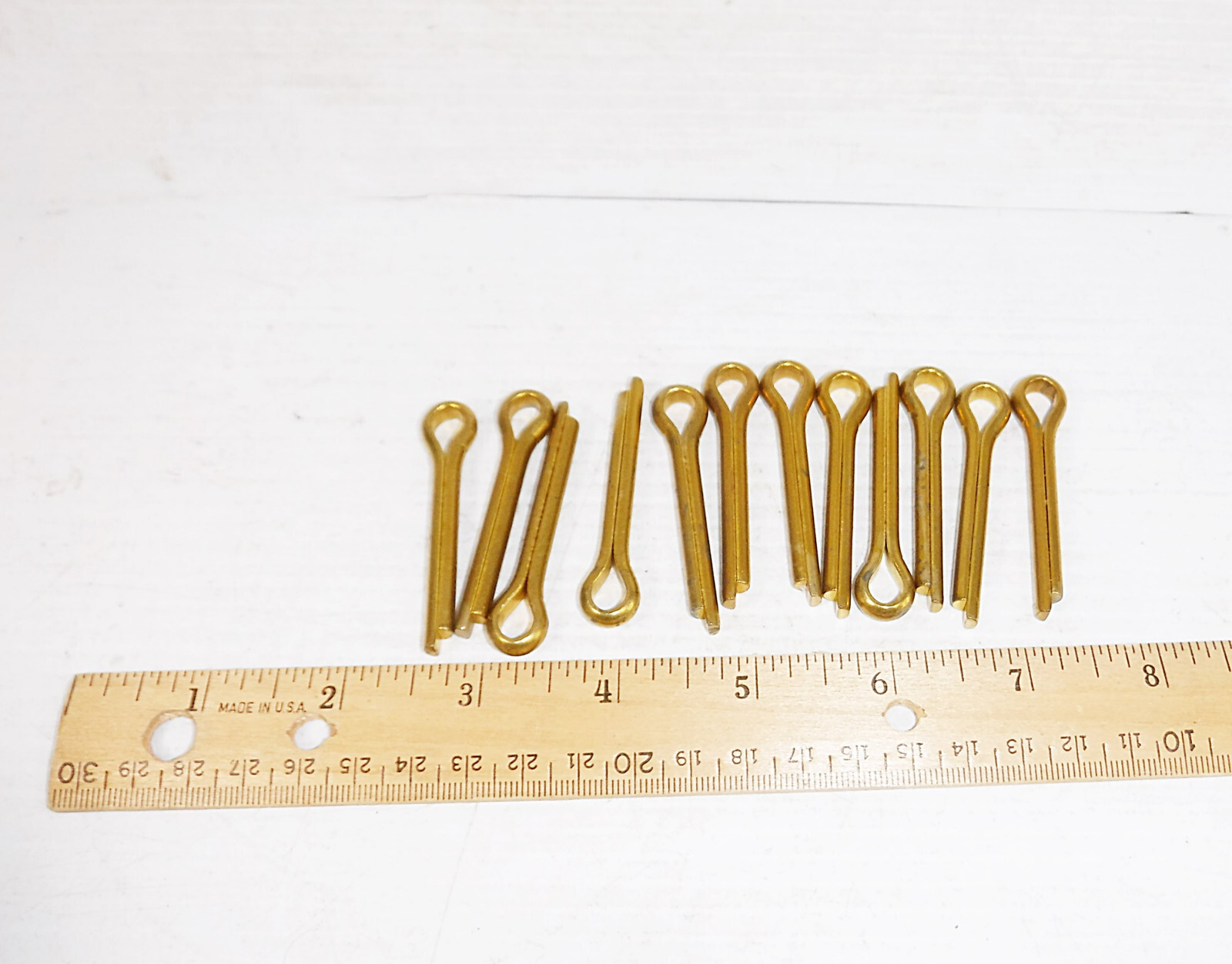 Brass Cotter Pin 1/4  x 2 inch Vintage Made in USA Lot of 12 Marine Nautical