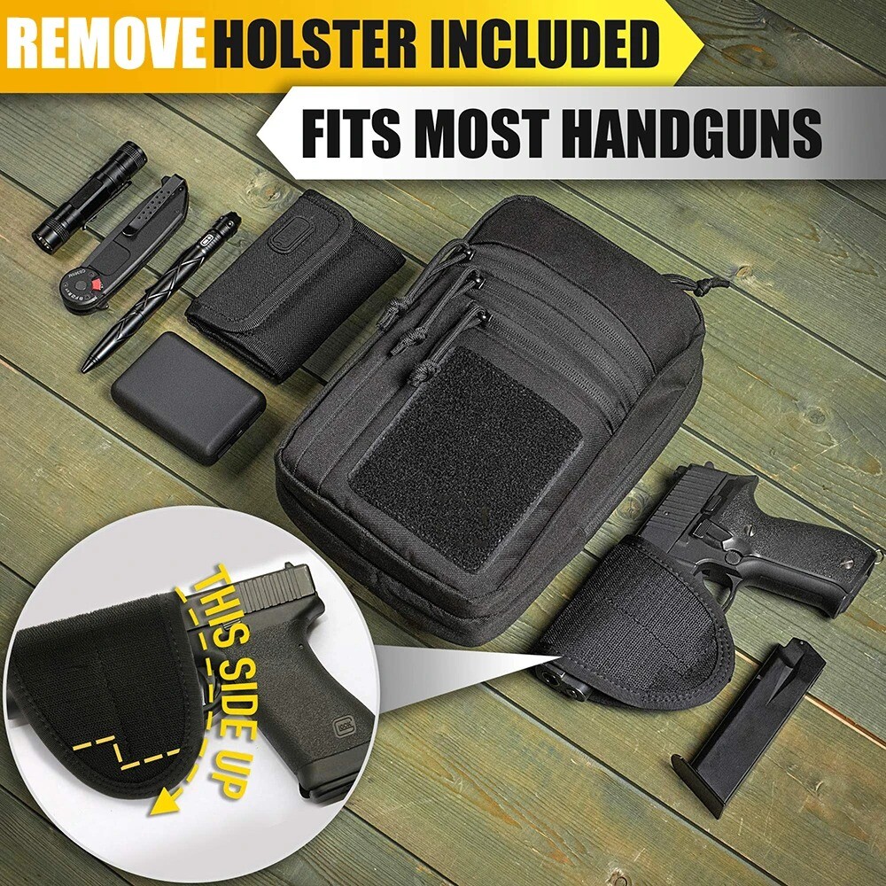 Tactical Gun Bag Concealed Carry Crossbody Shoulder Chest Pack Bag for Handguns