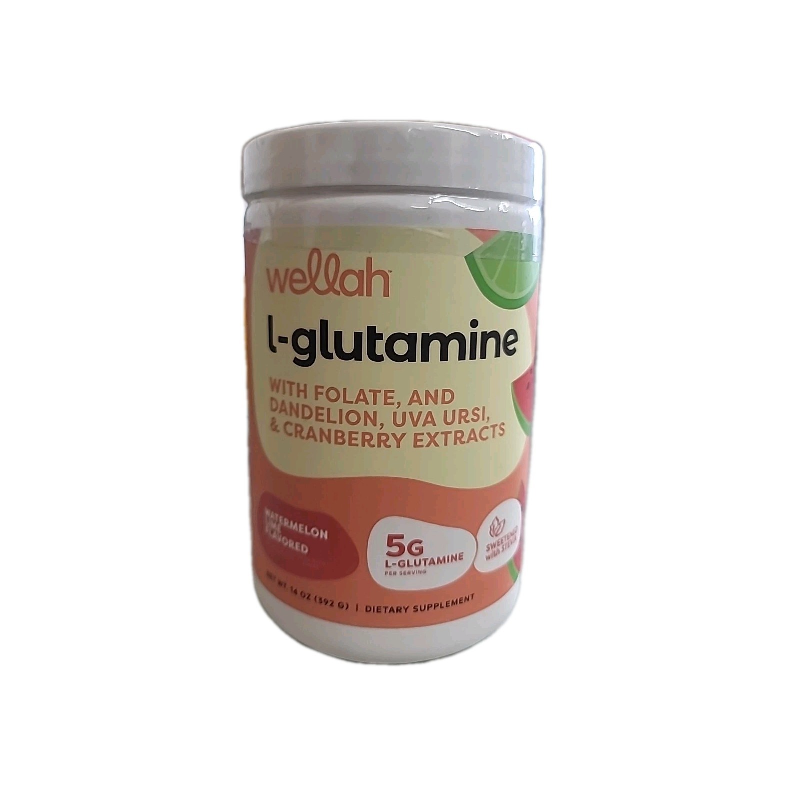 Wellah LGlutamine Powder Watermelon Lime 50 Servings  5g LGlutamine Per Servi...