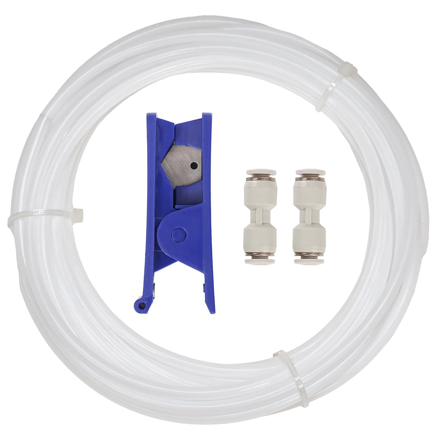 High-Performance 5M White PTFE Tubing for Bambu & Creality Printers - 2 Couplers