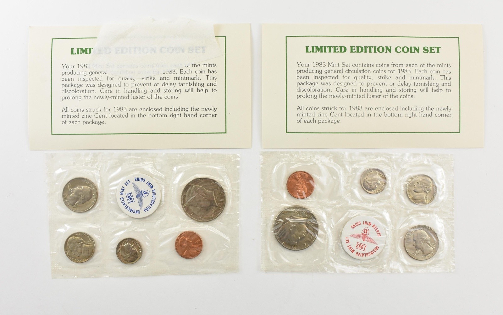 1983-P/D Uncirculated Souvenir Mint Set W/ Envelope *8982