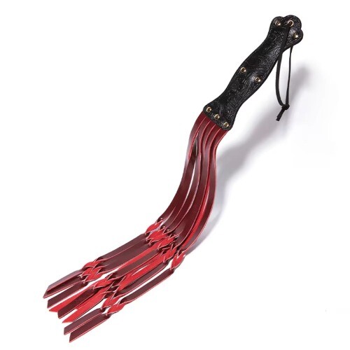 60CM Genuine Leather Horse Whip Rivet Handle Crop Flogger Racing Spanking Whip