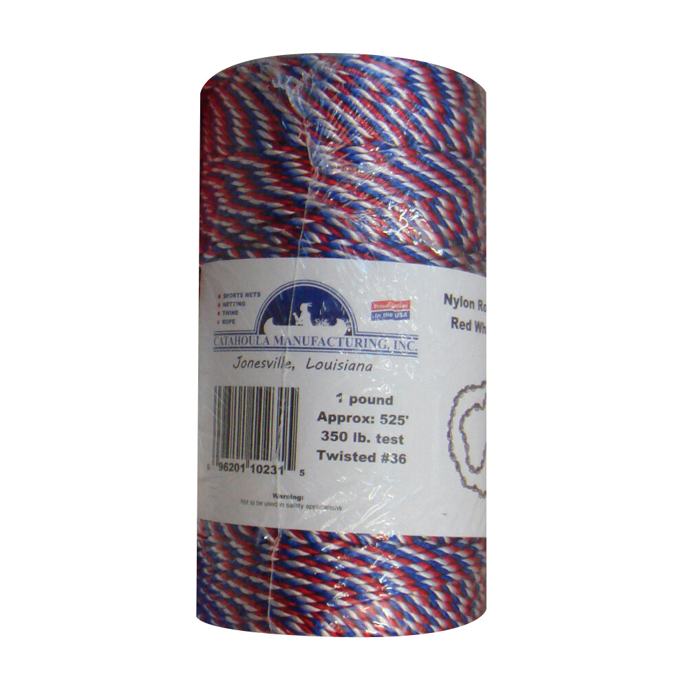 Rosary Twine, Twisted Nylon. Size #36, Red White Blue, 1 lb 1-pk