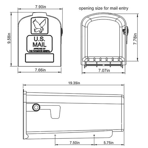 Architectural Mailboxes Parsons Medium Capacity, Plastic Post Assorted Colors
