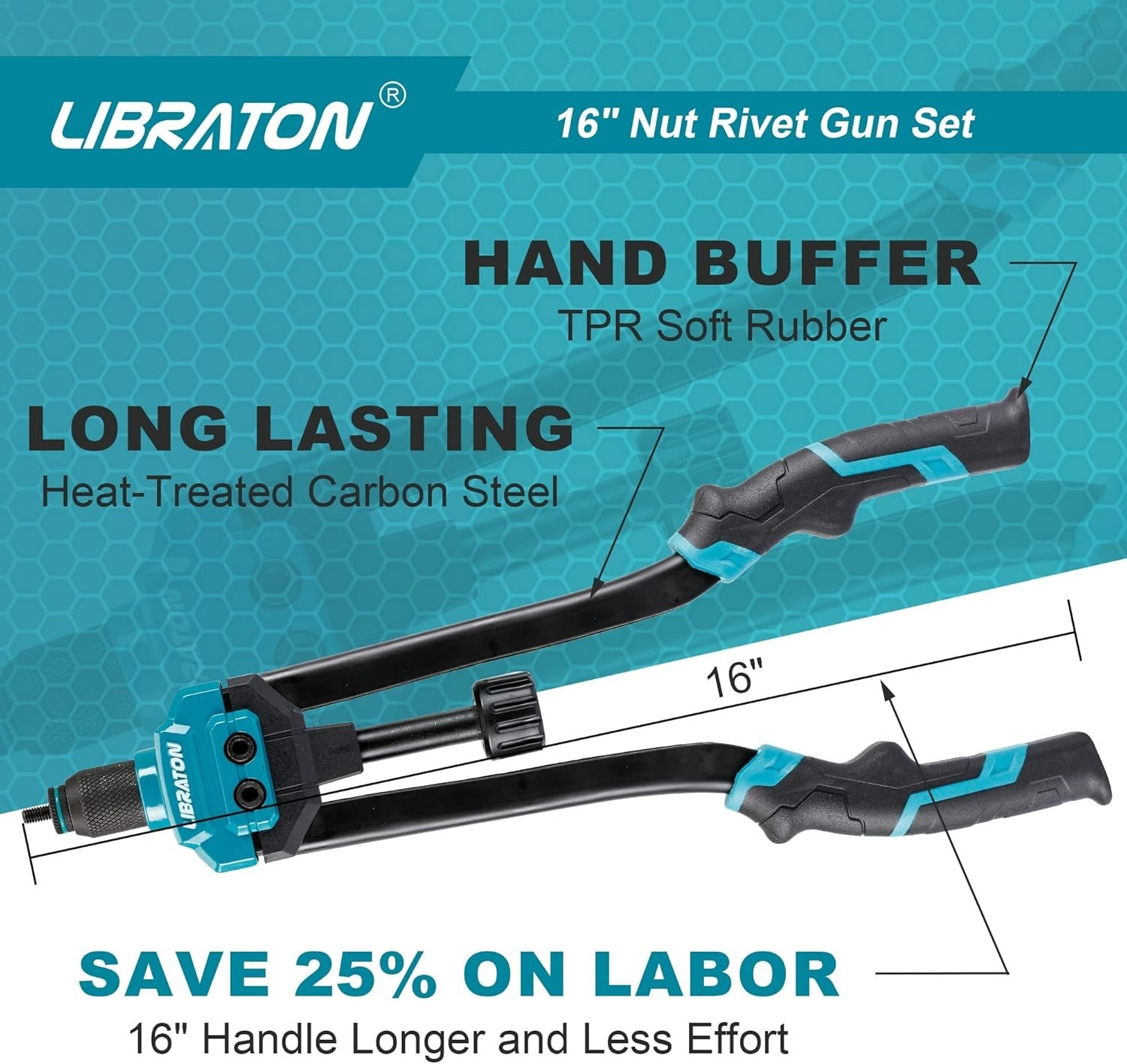 Libraton Rivnut Pliers, 16" Riveter Set, Double Handle Rivnut Pliers We...