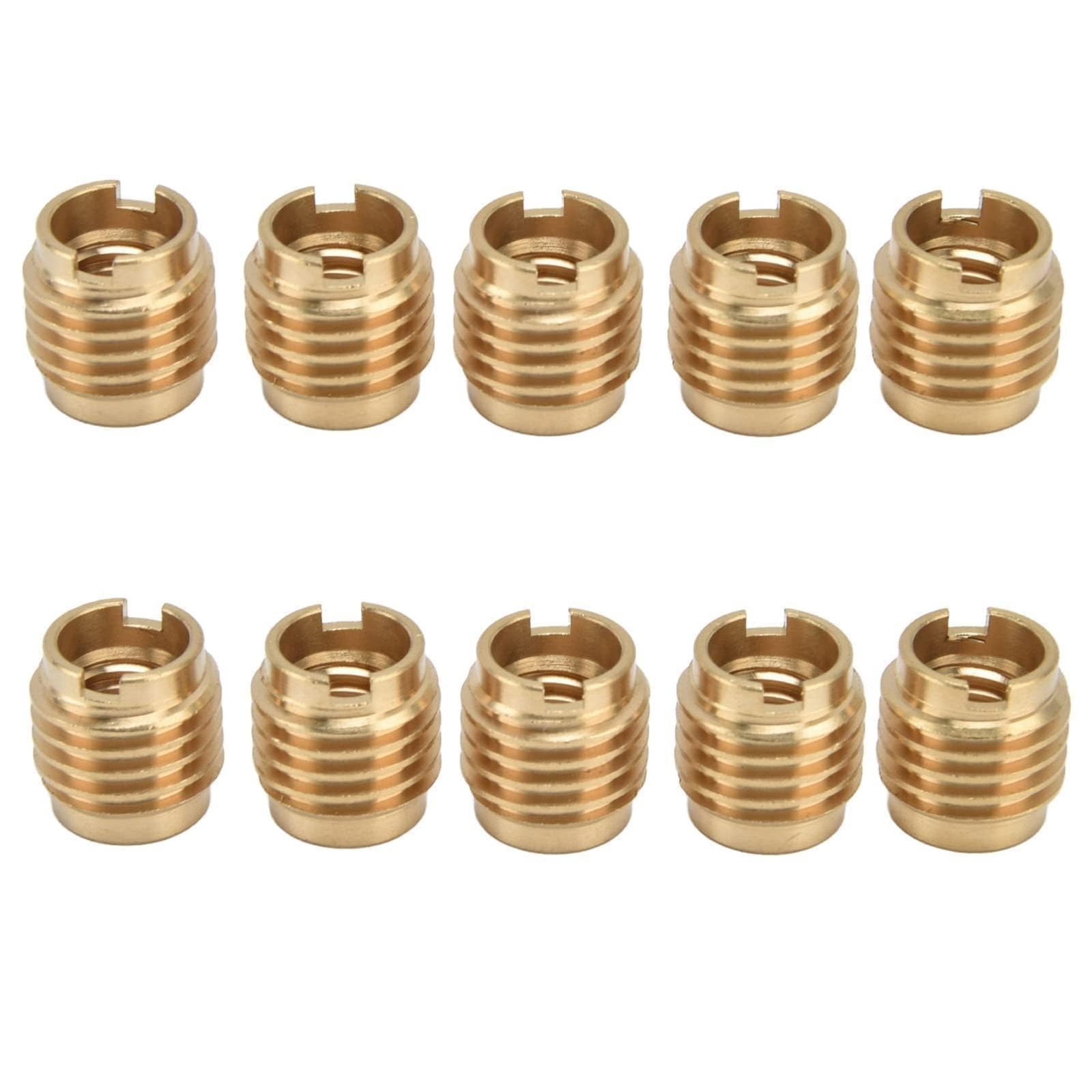 10 PCS Threaded Inserts, Brass Dual-Threaded Insert for Wooden Tap Handle Bee...