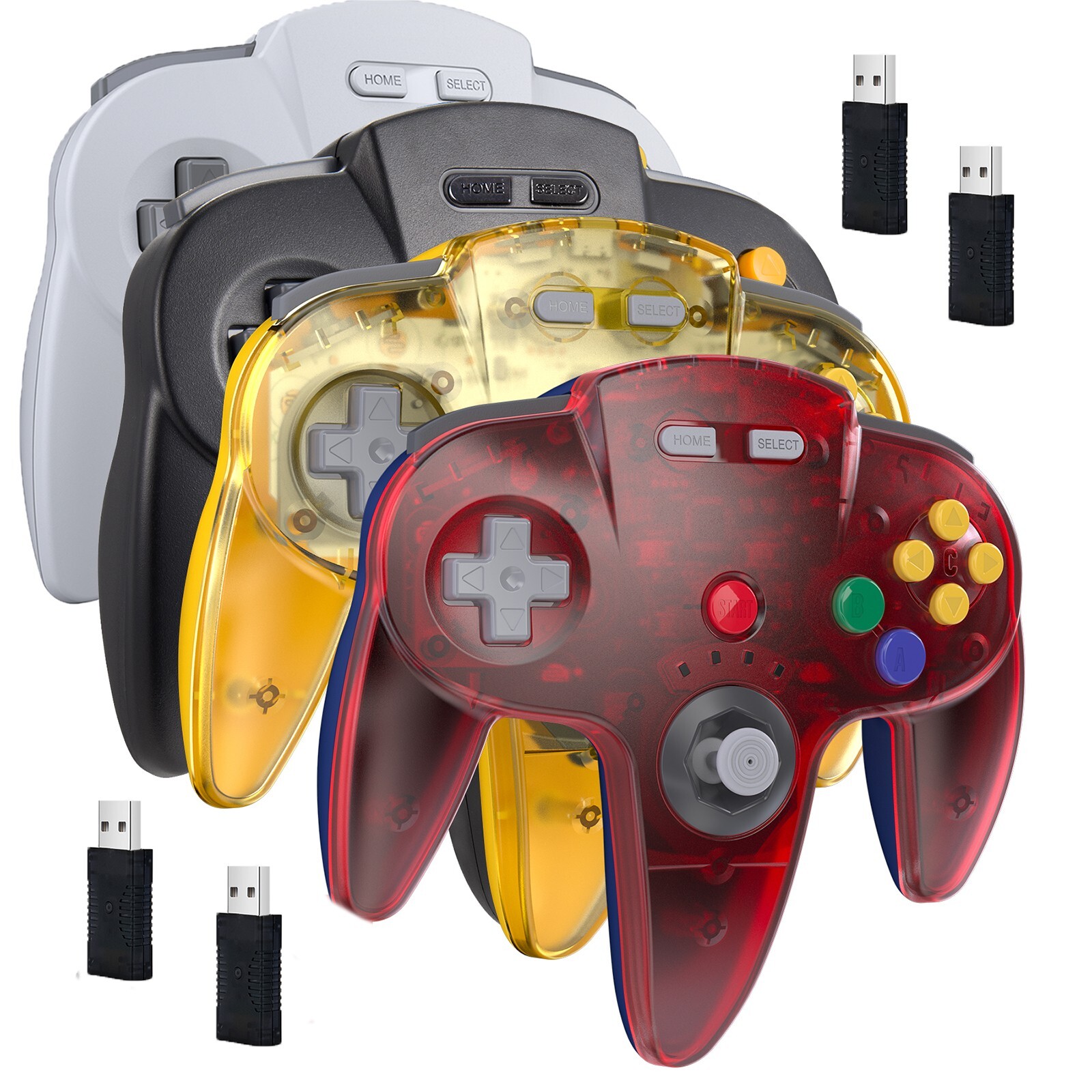 2.4G Wireless N64 Controller w/ Rumble Pak for Nintendo N64 or USB For Switch